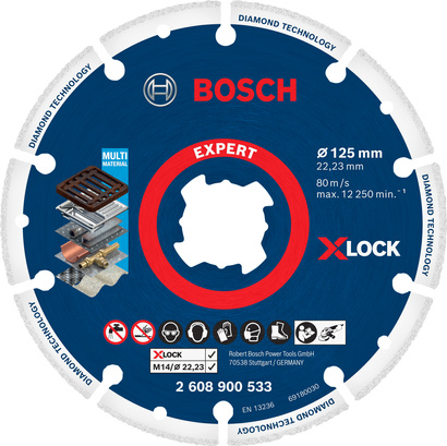 Tarcza diamentowa do metalu Bosch z systemem X-LOCK do szlifierek kątowych o średnicy 125 mm 2608900533