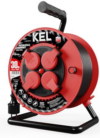 Przedłużacz elektryczny bębnowy warsztatowy o długości 30 m KEL PB-PRO/S/30M/3X1,5/H05RR-F