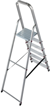 Drabina aluminiowa jednostronna 1x6 KRAUSE 5 + podest 150 kg