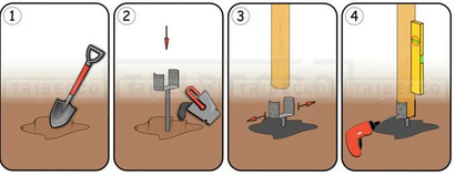 PODSTAWA SŁUPA DO WMUROWANIA REGULOWANA 80-140 mm