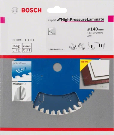 Tarcza pilarska do laminatu EXPERT FOR HIGH-PRESSURE LAMINATE Bosch 140x20 mm 42 zęby