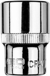 Nasadka sześciokątna krótka ze stali CrV o rozmiarze 1/2" 19 mm Neo 08-419