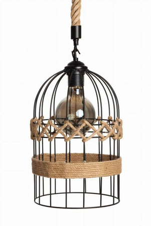 Lampa wisząca jutowa KLATKA boho