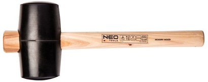 Młotek gumowy z trzonkiem z drewna hikorowego o wadze 680 g i średnicą obucha 90 mm Neo 25-054