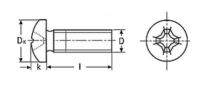 M2,5X12 WKRĘT NIERDZEWNY NA KRZYŻAK | 25 SZT.
