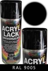 Farba lakier akrylowy uniwersalny czarna matowa do drewna, metalu, betonu i plastiku RAL 9005 EUROCOLOR 400 ml
