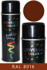 UniversalColor brąz mahoniowy połysk spray 400ml farba uniwersalna RAL 8016