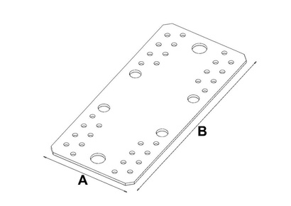 Łącznik budowlany ciesielski montażowy płaski ŁP6 o wymiarach 210 x 90 x 2,5 mm