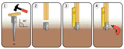 Podstawa słupa wbijana wspornik KSW o wymiarach 50 x 150 x 650 x 2 mm