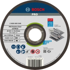 Tarcza tnąca do metalu, stali nierdzewnej EXPERT FOR INOX RAPIDO Bosch 125x22,23 mm AS 60 T INOX BF