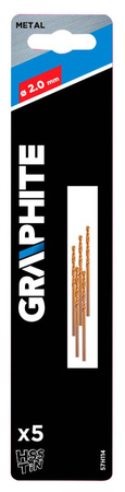 Wiertła do metalu HSS-TiN Graphite 2x49 mm 5 sztuk 57H114