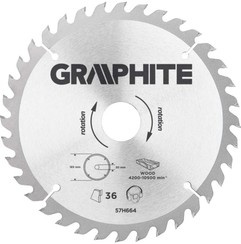 Tarcza pilarska do drewna widiowa Graphite 185x30 mm 36 zębów 57H664