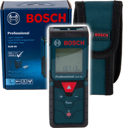 Dalmierz laserowy do pomiaru odległości o zasięgu pracy 40 m Bosch Professional GLM 40 0601072900