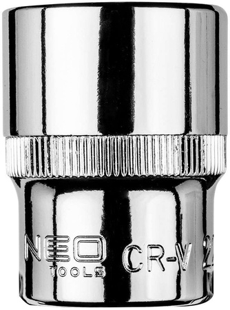 Nasadka sześciokątna krótka ze stali CrV o rozmiarze 1/2" 22 mm Neo 08-422