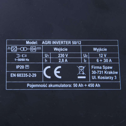 Prostownik samochodowy inwerterowy do akumulatorów Magnum AGRI 50 12V
