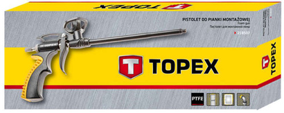 Pistolet do pianki montażowej z głowicą pokrytą powłoką teflonową i regulacją intensywności strumienia Topex 21B507
