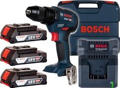 Wiertarko-wkrętarka akumulatorowa z silnikiem bezszczotkowym Bosch Professional GSR 18V-50 + akumulator 3 x 2 Ah + ładowarka GAL 18V-20 + walizka L-Case