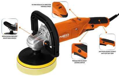Polerka sieciowa o mocy 900 W i średnicy pada 150 mm 04-701 NEO