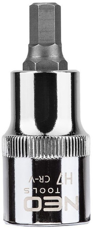 Końcówka sześciokątna na nasadce ze stali CrV S2 o rozmiarze 1/2" H7 x 55 mm Neo 08-772