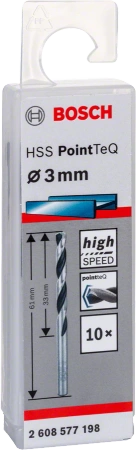 Wiertło kręte do metalu HSS POINTTEQ Bosch 3x61 mm 10 sztuk