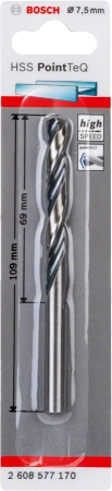 Wiertło kręte do metalu HSS POINTTEQ Bosch 7,5x109 mm