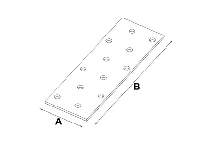 PŁYTKA PERFOROWANA PP3 40x120mm x 2mm OCYNK - OPAKOWANIE 50 SZT.