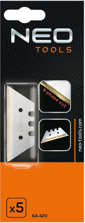 Ostrza trapezowe wymienne tytan o szerokości ostrza 33 mm 5 sztuk Neo 64-420
