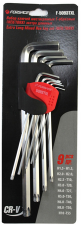 Klucze imbusowe dwustronne 1.5-10 TORX/HEX T10-T55 Forsage F-5093TXL