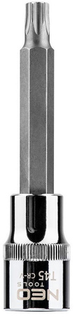 Końcówka Torx na nasadce ze stali CrV S2 o rozmiarze 1/2", T45 x 100 mm Neo 08-765