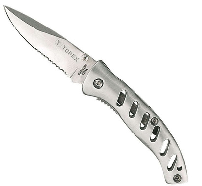 Nóż uniwersalny składany stalowy o długości ostrza 80 mm Topex 98Z105