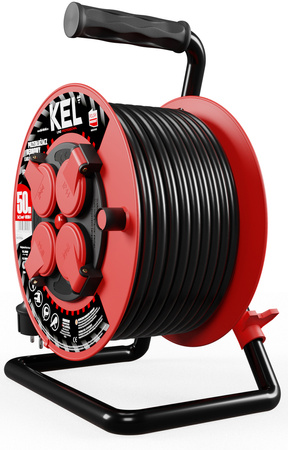 Przedłużacz elektryczny bębnowy warsztatowy o długości 40 m KEL PB-PRO/D/40M/3X1,5/H05RR-F