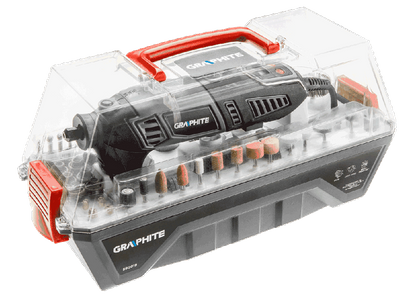 GRAPHITE MINISZLIFIERKA 170W, OBROTY 8000-35000 MIN-1, W WALIZCE Z GIĘTKIM WAŁKIEM I AKCESORIAMI 190 SZT
