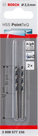 Wiertło kręte do metalu HSS POINTTEQ Bosch 2,5x57 mm 2 sztuki