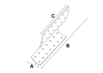 Łącznik budowlany krokwiowy ciesielski prawy ŁK6 40 x 250 x 2 mm
