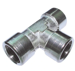 Rozgałęźnik metalowy do instalacji pneumatycznej typ T z gwintami wewnętrznymi 3/8"