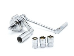 Klucz przekładniowy do samochodów osobowych 1/2" + nasadki 17, 19, 21 Geko