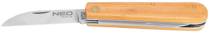 Nóż składany monterski ze szpikulcem ze stali nierdzewnej drewniane okładki o długości 170 mm Neo