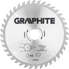 Tarcza pilarska do drewna widiowa Graphite 200x30 mm 40 zębów 57H676