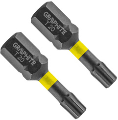 Końcówki wkrętakowe udarowe TX20 x 25 mm Graphite 2 sztuki 56H513