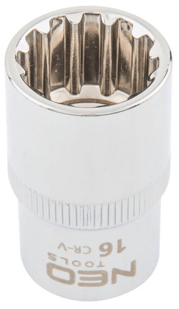 Nasadka Spline ze stali CrV o rozmiarze 1/2" 16 mm Neo 08-588