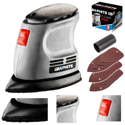 Szlifierka oscylacyjna delta sieciowa 105 W Graphite 140 x 140 x 97 mm 59G335