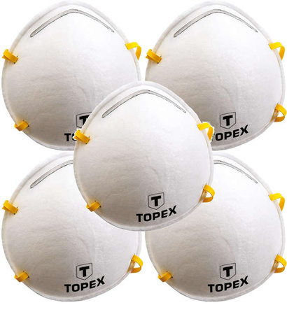 Półmaska przeciwpyłowa ochrania przed pyłami jednorazowa FFP2 5 sztuki Topex 82S131