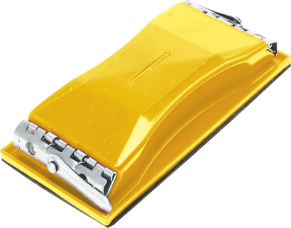 Blok ścierny o rozmiarach 85 x 165 mm z metalowymi zaciskami Topex 08A108