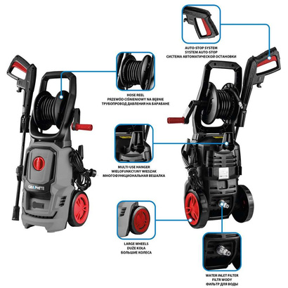 Myjka ciśnieniowa sieciowa o mocy 2000 W i ciśnieniu 150 bar Graphite 59G621