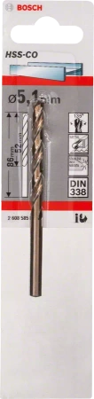 Wiertło kręte kobaltowe do metalu HSS COBALT Bosch 5,1x86 mm
