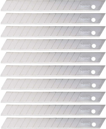 Ostrza łamane wymienne o szerokości ostrza 9 mm 10 sztuk Neo 64-210