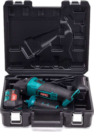 Szlifierka kątowa akumulatorowa 20V AKUMULTISYSTEM Nac 125 mm + akumulator 4.0Ah + walizka AGE-125-LI-B-20V