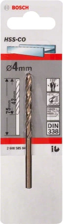 Wiertło kręte kobaltowe do metalu HSS COBALT Bosch 4x75 mm