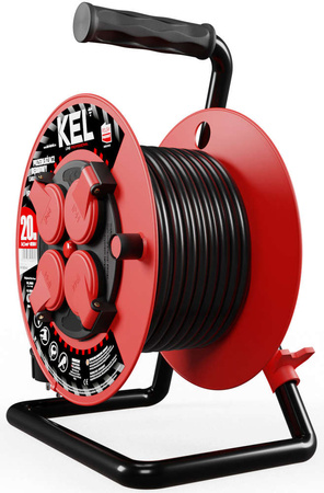 Przedłużacz elektryczny bębnowy warsztatowy o długości 20 m KEL PB-PRO/S/20M/3X2,5/H05RR-F