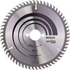 Tarcza pilarska do drewna OPTILINE WOOD Bosch 190x30 mm 60 zębów
